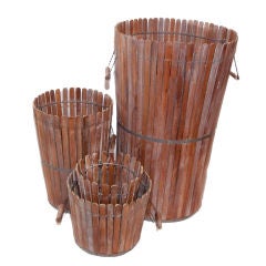 Vintage Rustic Wooden Baskets Set
