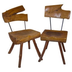 Set of Two Mahogany Wooden Chairs