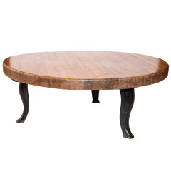 Round Wood Top Coffee Table