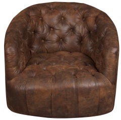 Set of Low Buttoned Swivel Chairs