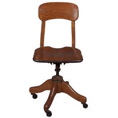 Antique Oak Wood Secretary Chair