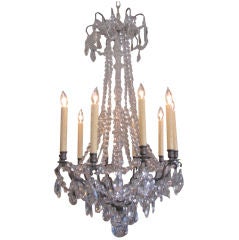 Antique French Directoire Style Crystal Chandelier with Ten Arms