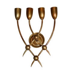 Four 1940s Brass Sconces by Guglielmo Ulrich 12