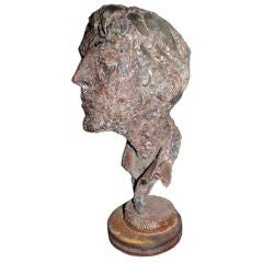 1950s Steel Sculpture of a Man's Head 1