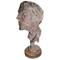 1950s Steel Sculpture of a Man's Head