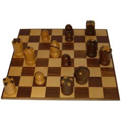 Vintage Modern Staunton Chess Set by Arthur Elliott for Arni in Hardwood