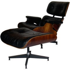 Original Eames 670 Lounge Chair 
671 Ottoman in Black Leather