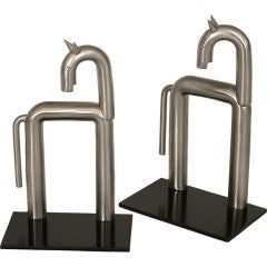 Vintage Art Deco Horse Bookends by Walter Von Nessen for Chase