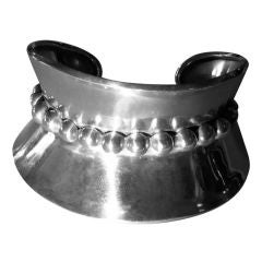 Large 
Impressive Sterling Cuff Bracelet by Los Castillo
