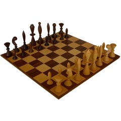 Vintage Space Age Chess Set by Arthur Elliott for Anri w/ Box & Board