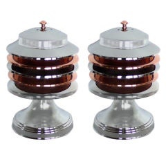 pair of Streamline Art Deco Ambient Table Lamps