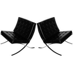 Pair of Original Mies Van Der Rohe Knoll Barcelona Chairs w/Tags