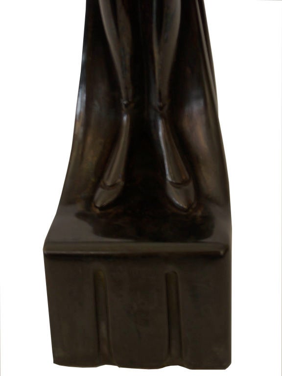 Expressionist Rare & Important Original Art Deco Bronze Nude by Roland Paris For Sale