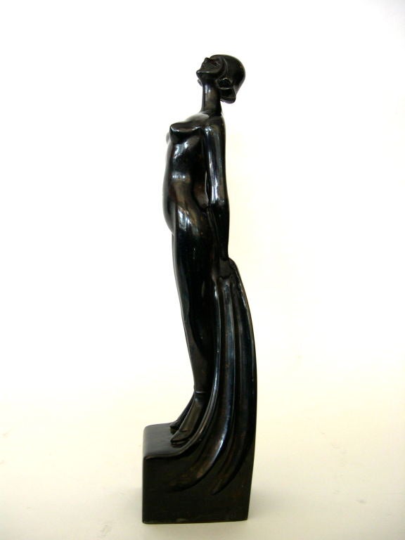 Rare & Important Original Art Deco Bronze Nude by Roland Paris In Excellent Condition For Sale In Los Angeles, CA