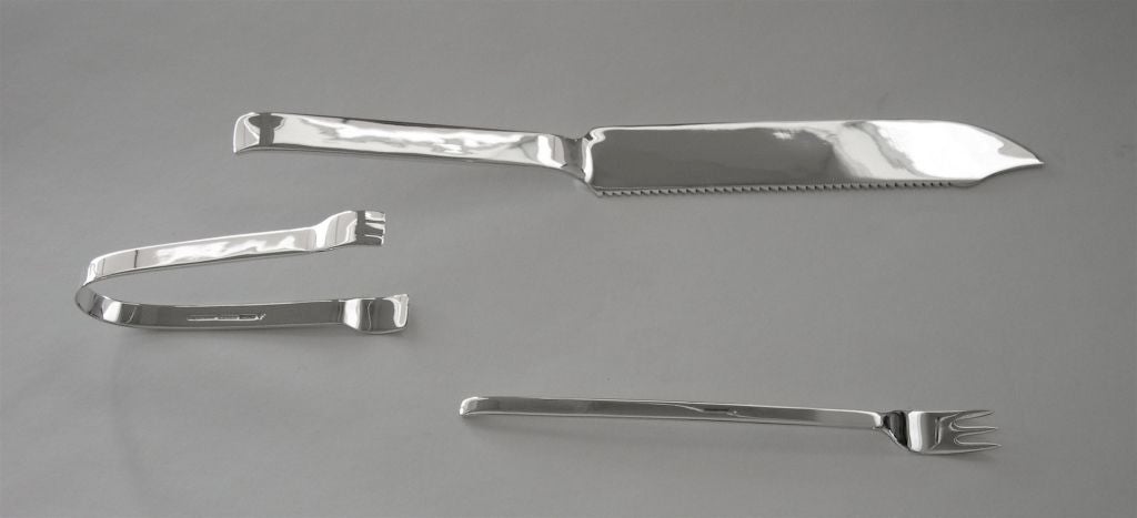 Moderne Porter Blanchard Sterling Flatware 6 Piece Set x 12 +