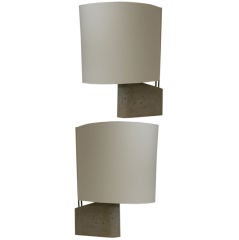 Pair of Streamline Sculptural  Italian Table Lamps