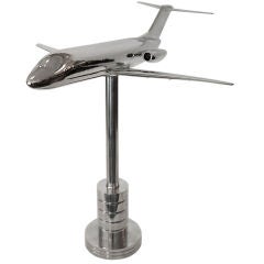 Large Aluminum DC( Airplane Model w/ Handcrafted Aluminum Stand