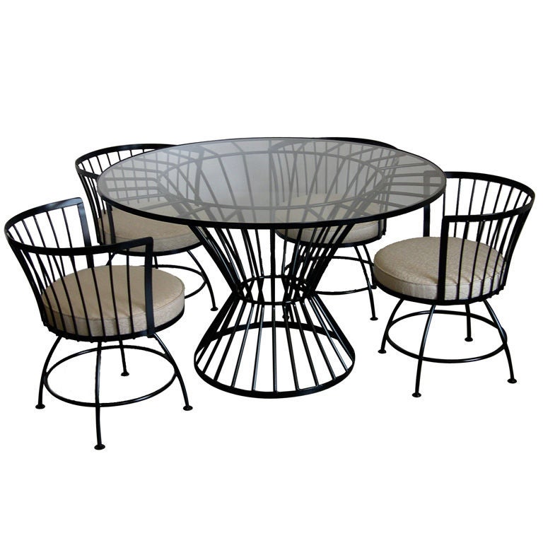 Outstanding  Game or Dinette Table w/ Swivel Chairs by Salterini