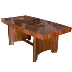 Rare Gilbert Rohde "Checkerboard" Inlaid Wood Dining Table