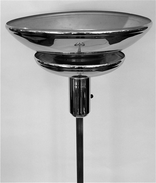 American Streamline Art Deco Two Tiered Torchiere Lamp For Sale