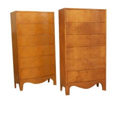 Serpentine Tall Boy Cabinets in Leather