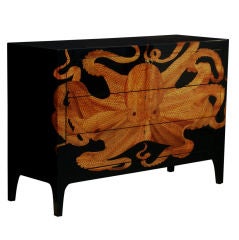 Lacquered Marquetry Octopus Commode