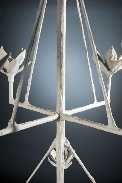 Plaster Chandelier in the Style of Diego Giacometti