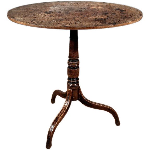 Petite George III Sun Bleached Mahogany Tilt Top Table For Sale