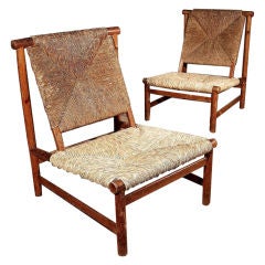 Pair of  Contemporary Rustic Chaises