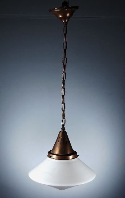 An Italian Metal and Milk Glass Chandelier