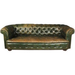 Antique English Leather Chersterfield