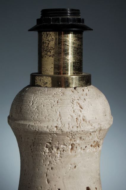 Large Scale Travertine Lamp For Sale 1