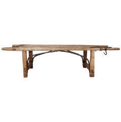 Antique Rustic French Livestock Bench