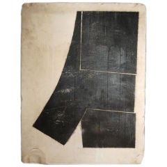Lithography Stone with Image by Pierre Soulages