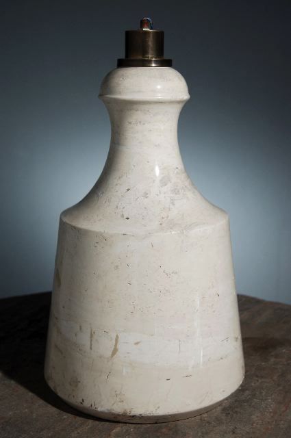 Pair of Large, Modern Style, Travertine Lamps