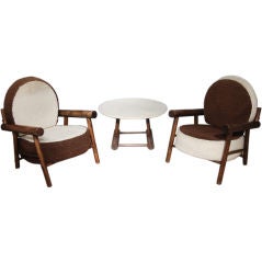 Vintage A Suite of French Beechwood Ski Furniture
