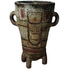 Large, Unusual Earthenware Vase