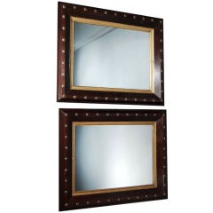 Pair of Mahogany Frames with Nailhead Decoration