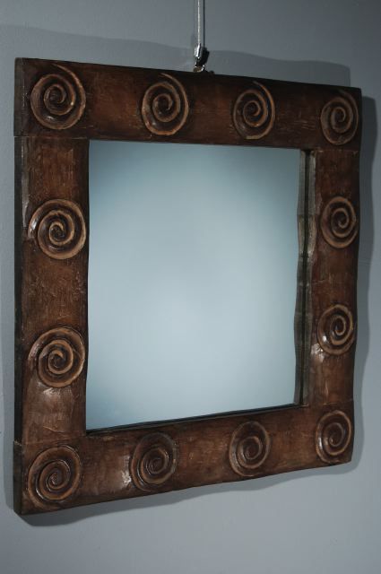 Carved Wood Mirror