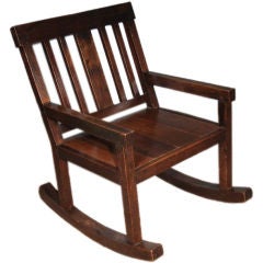 Stained Wood Rocking Chair