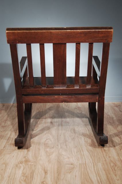 20th Century Stained Wood Rocking Chair For Sale