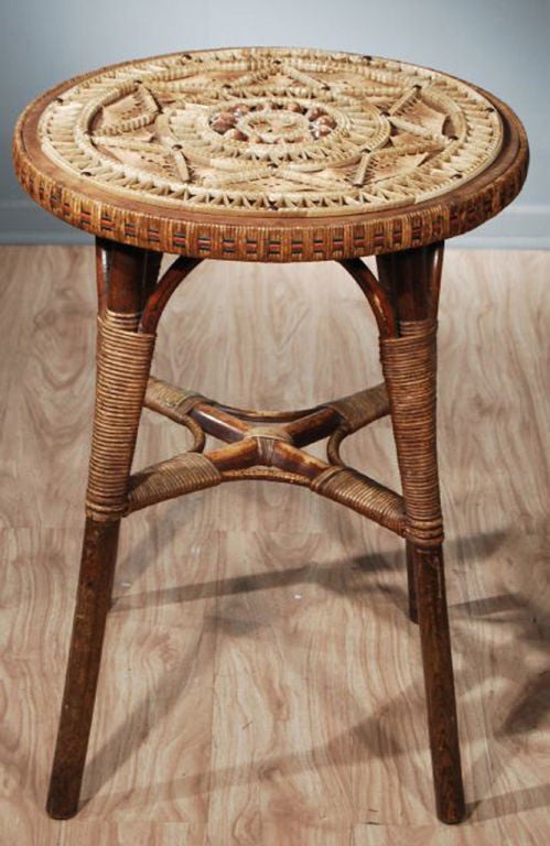 An English Wicker Work Occasional Table