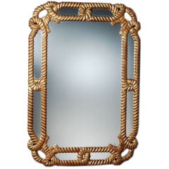 Napolean III Style Gilded Tasseled Rope Mirror
