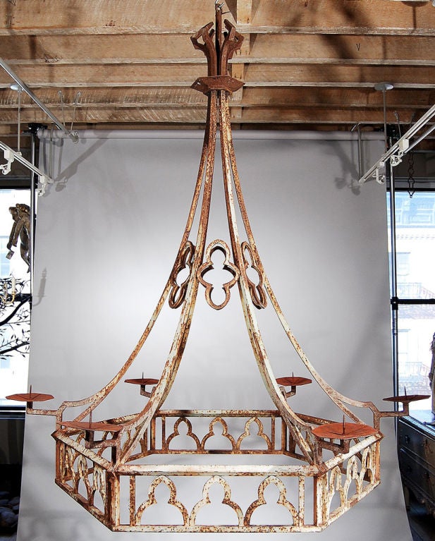 Whimsical Large Scale Iron Chandelier