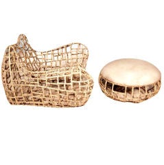 Steel and Rope Armchair and Ottoman