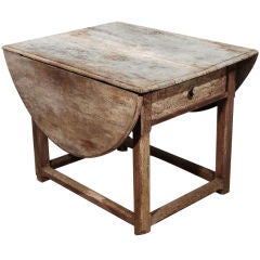 French Sunbleached Walnut Drop Leaf Table