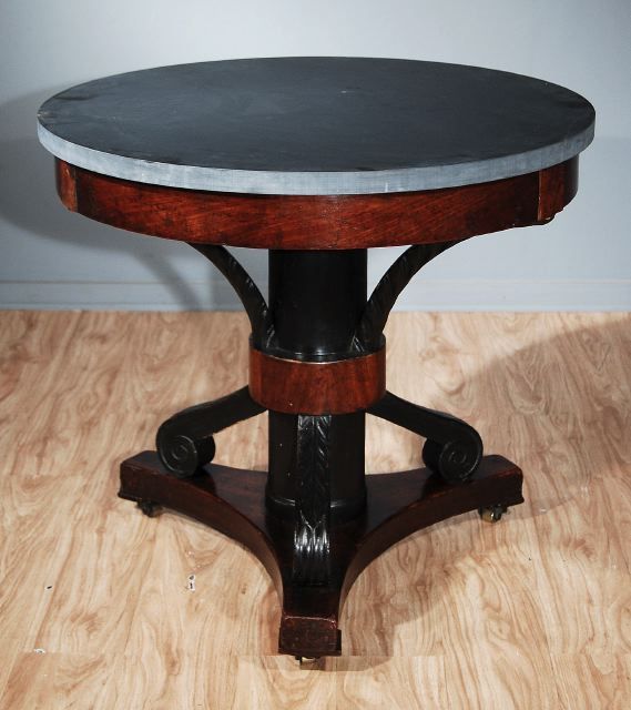 Empire Mahogany and Ebonized Gueridon