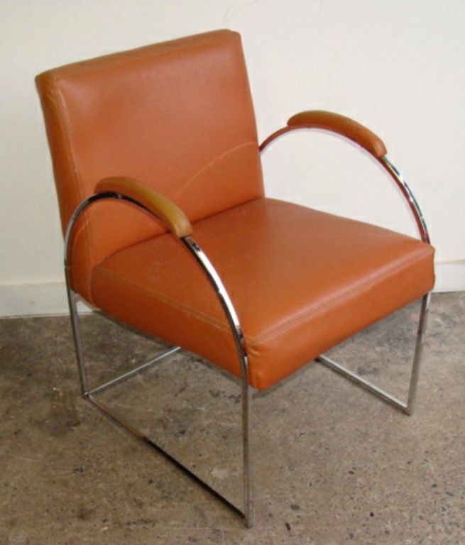 Terrific pair of Armchairs attributed to Milo Baughman for Thayer Coggin (not labeled).  Of note is the use of 