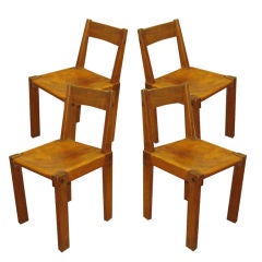 Set of FOUR Vintage Pierre Chapo Chairs
