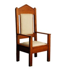 Antique Impressive oversized Arts 
Crafts oak armchair